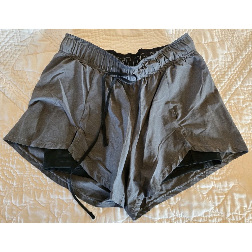 Nike Women's Flex Essential 2 in 1 Running Shorts Grey Size Small S Bargain !!!